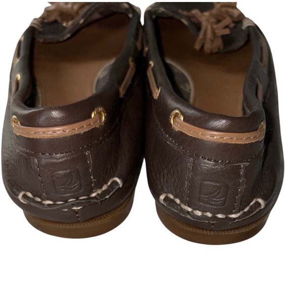 Sperry Womens Brown Leather Tassel Loafers Moc Toe Comfort Shoes Size 9 - Picture 4 of 6
